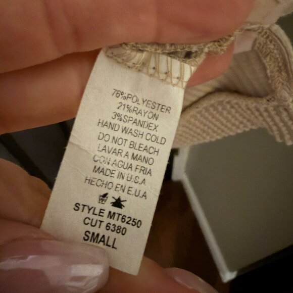 Three Bird Nest Women's Oversized Dolman Short Sleeve Ribbed Top Beige Small - Picture 3 of 4